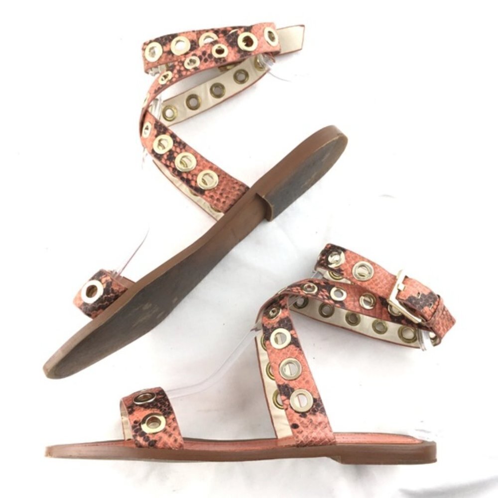 Zara Ankle strap sandals wrap around coral snake 10